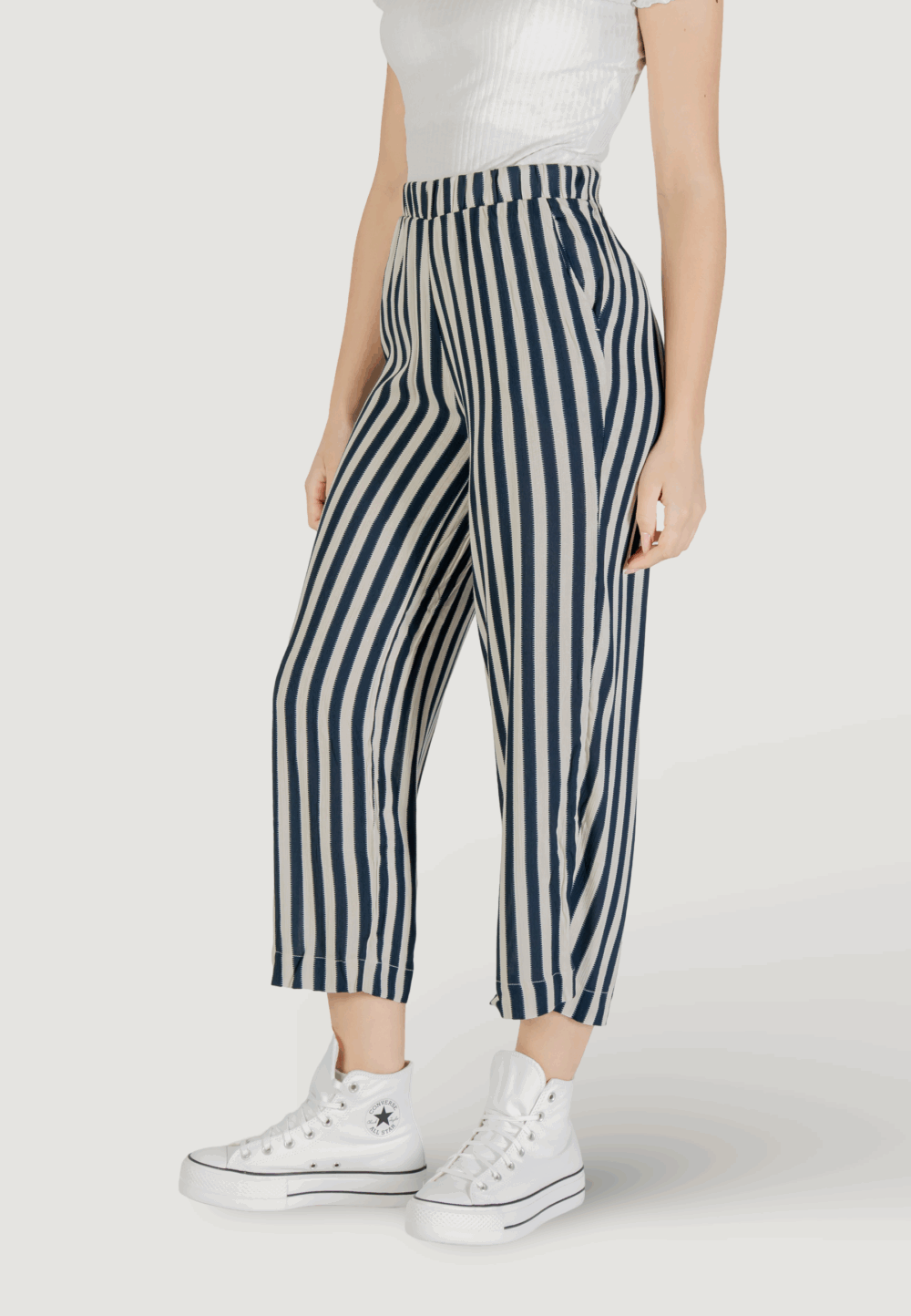 Pantaloni cropped ICHI ihmarrakech aop pa7 Blu - Foto 2