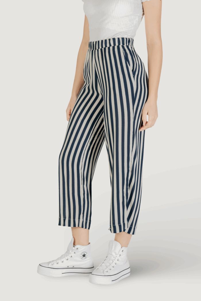 Pantaloni cropped ICHI ihmarrakech aop pa7 Blu