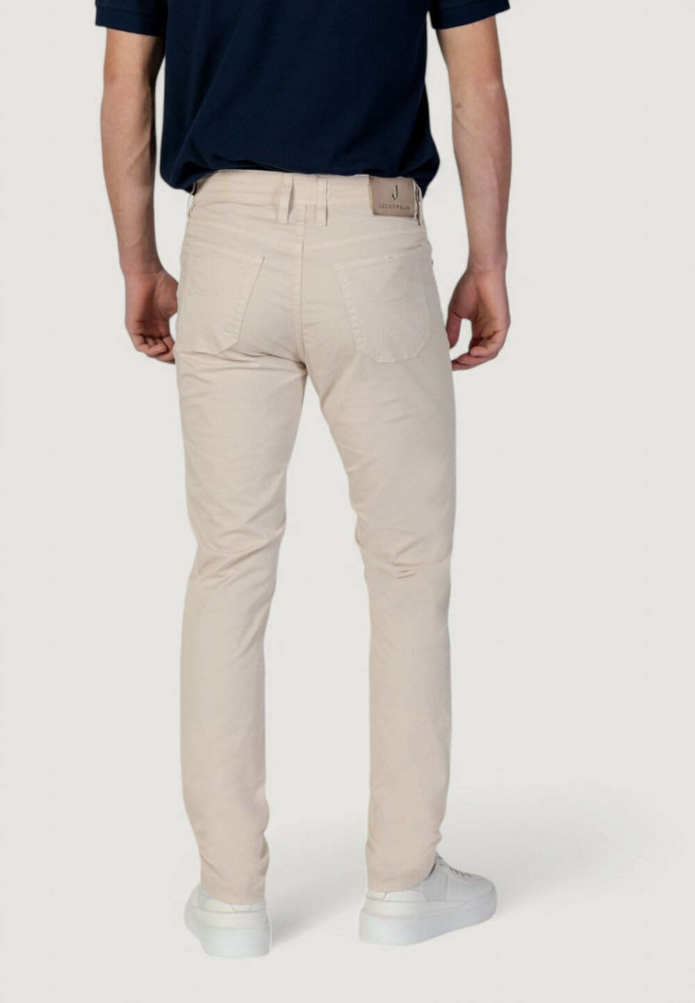 Pantaloni slim Jeckerson john 5 tasche toppa Beige chiaro - Foto 4
