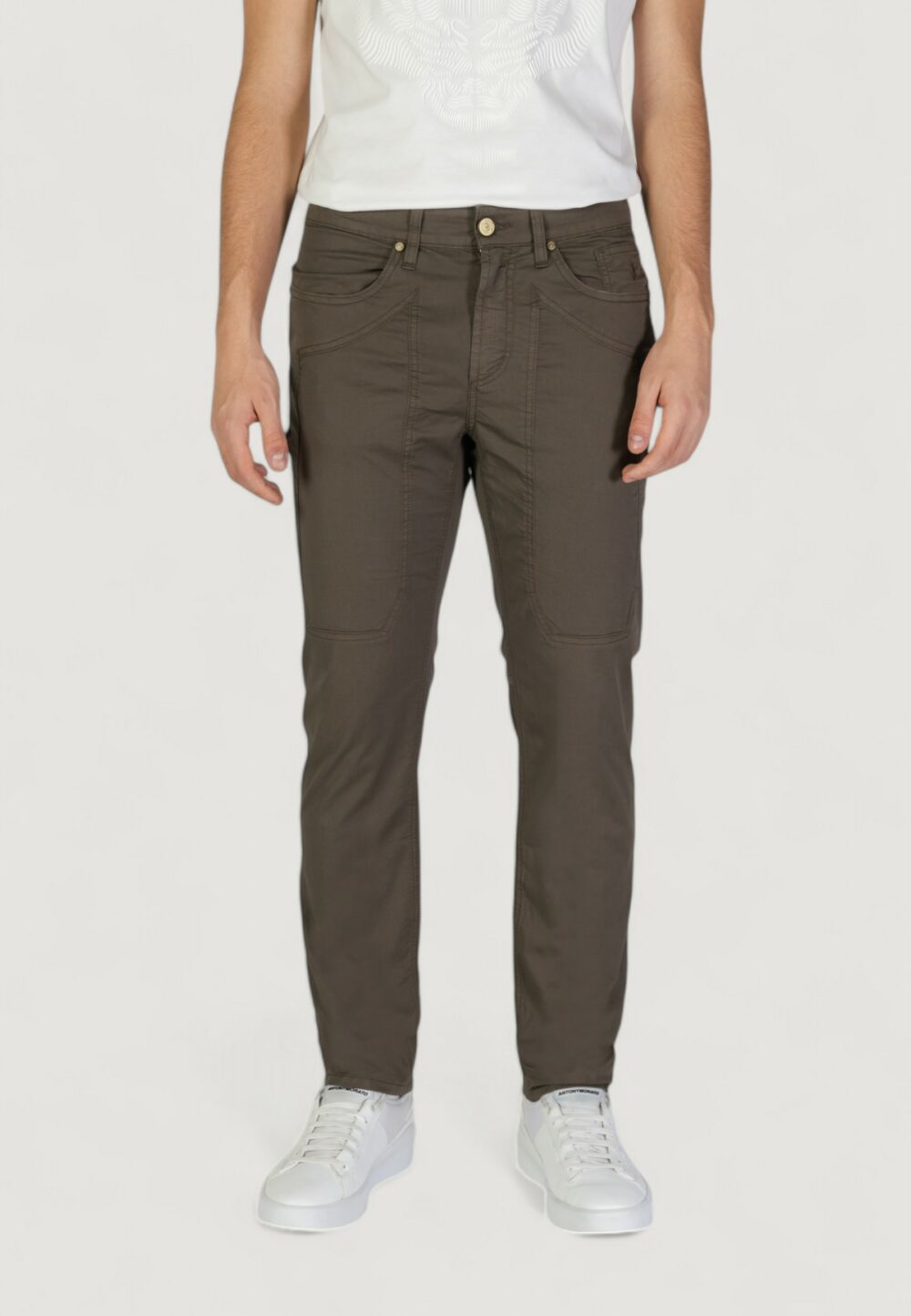 Pantaloni slim Jeckerson john 5 tasche toppa Cioccolato - Foto 1