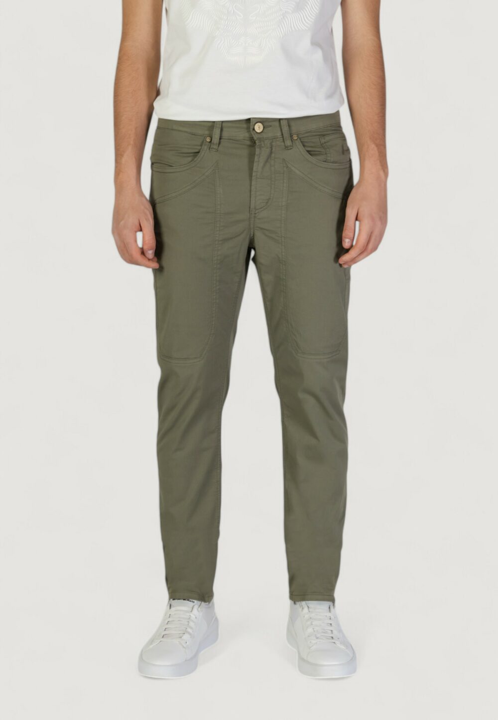 Pantaloni slim Jeckerson john 5 tasche toppa VERDE SALVIA - Foto 1