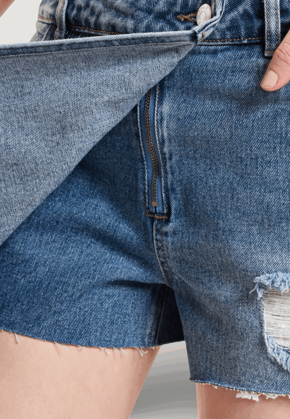 Shorts Only texas Blue Denim Chiaro - Foto 4