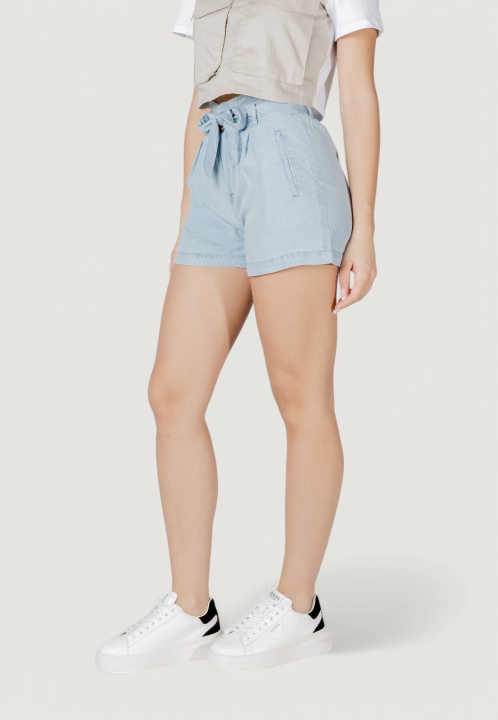Shorts Only onlcharis life hw belt shorts cc wvn Denim chiaro - Foto 2
