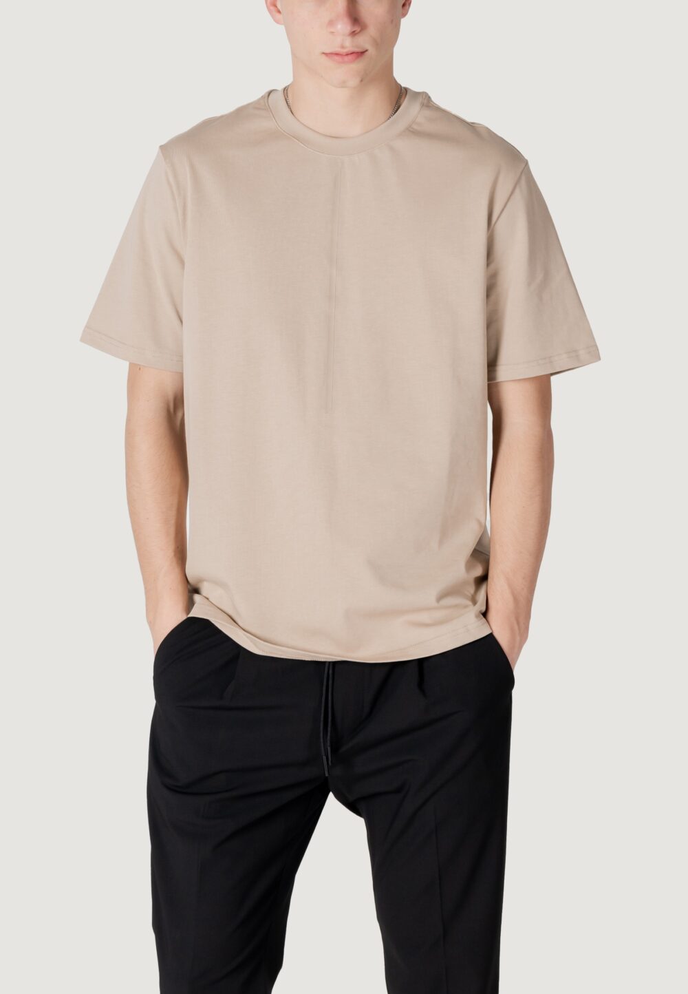 T-shirt Antony Morato relaxed fit with matt plastic print Beige - Foto 1