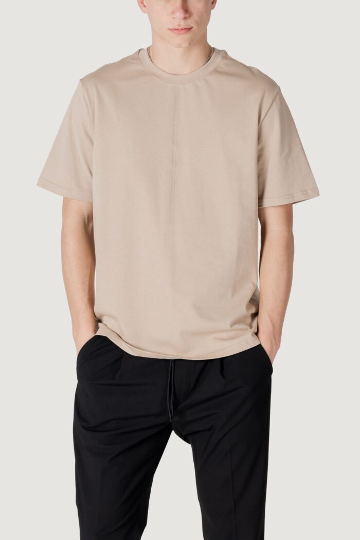 T-shirt Antony Morato relaxed fit with matt plastic print Beige