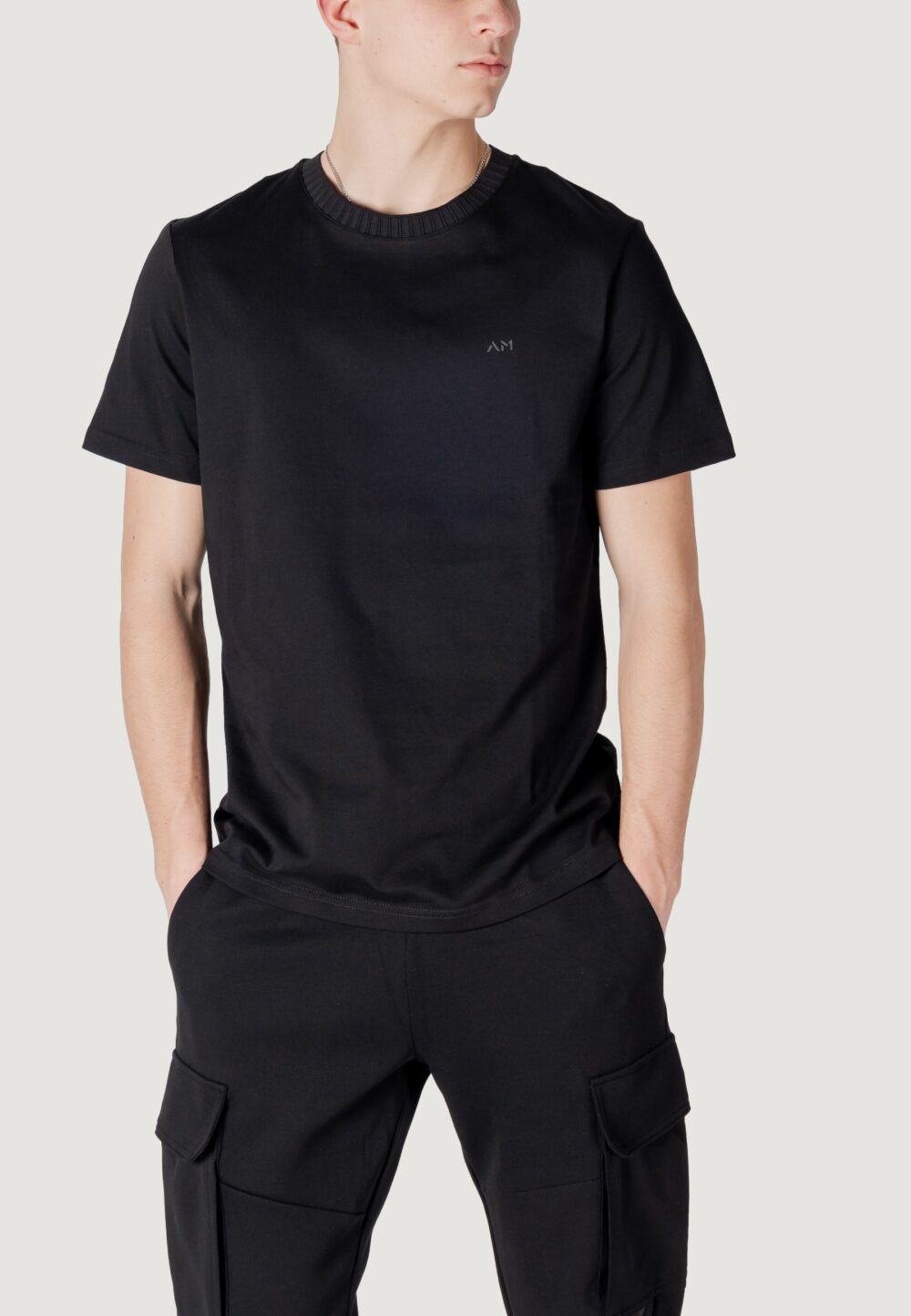 T-shirt Antony Morato regular fit with embroidered logo Nero - Foto 1