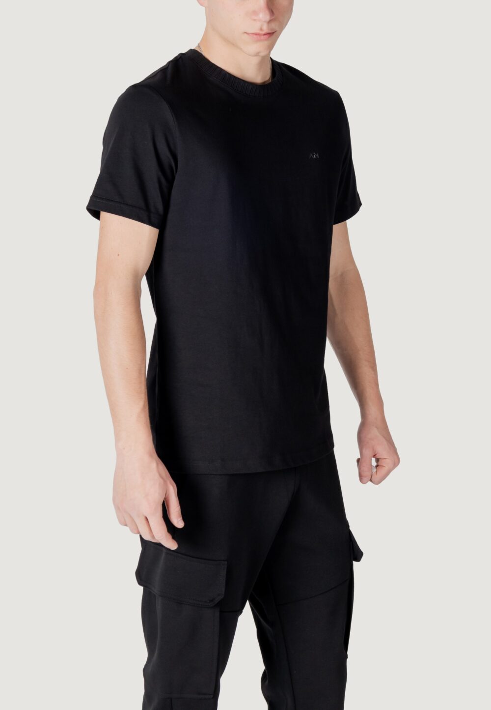 T-shirt Antony Morato regular fit with embroidered logo Nero - Foto 3