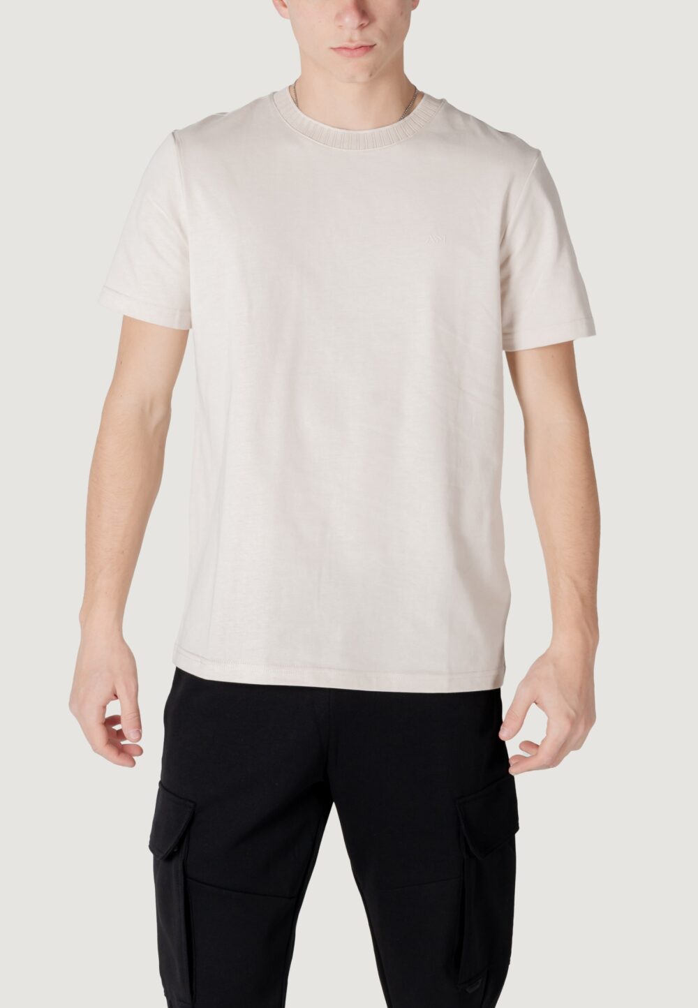 T-shirt Antony Morato regular fit with embroidered logo Panna - Foto 5
