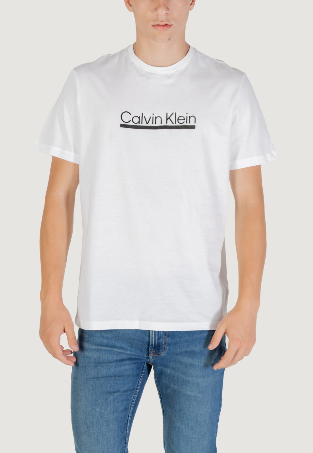 T-shirt Calvin Klein ss 30s eu sp outline Bianco - Foto 1