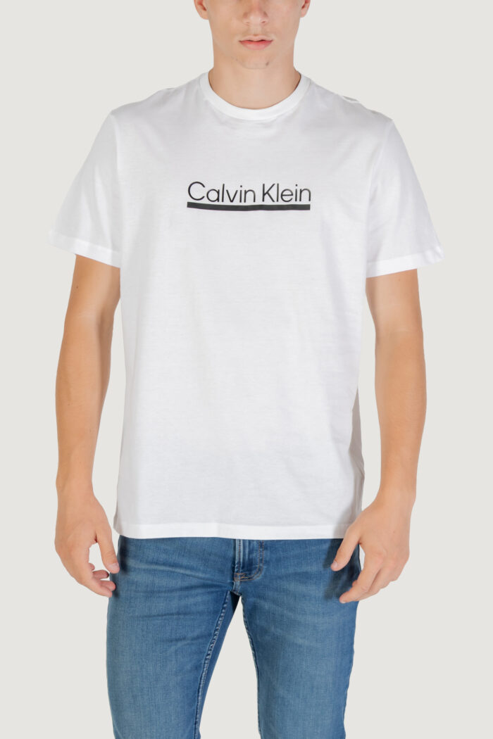T-shirt Calvin Klein ss 30s eu sp outline Bianco