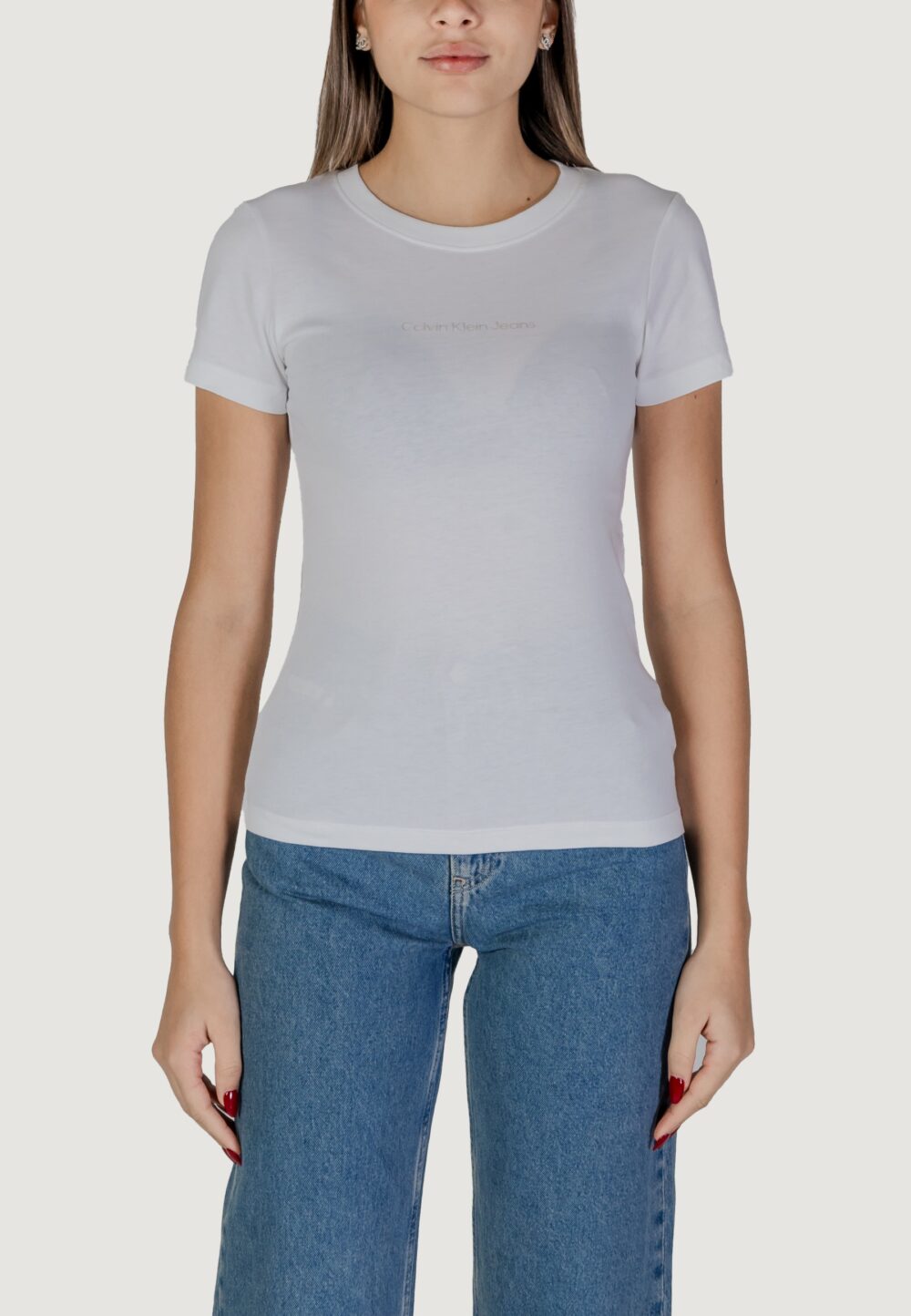 T-shirt Calvin Klein Jeans institutional graphic Bianco - Foto 1