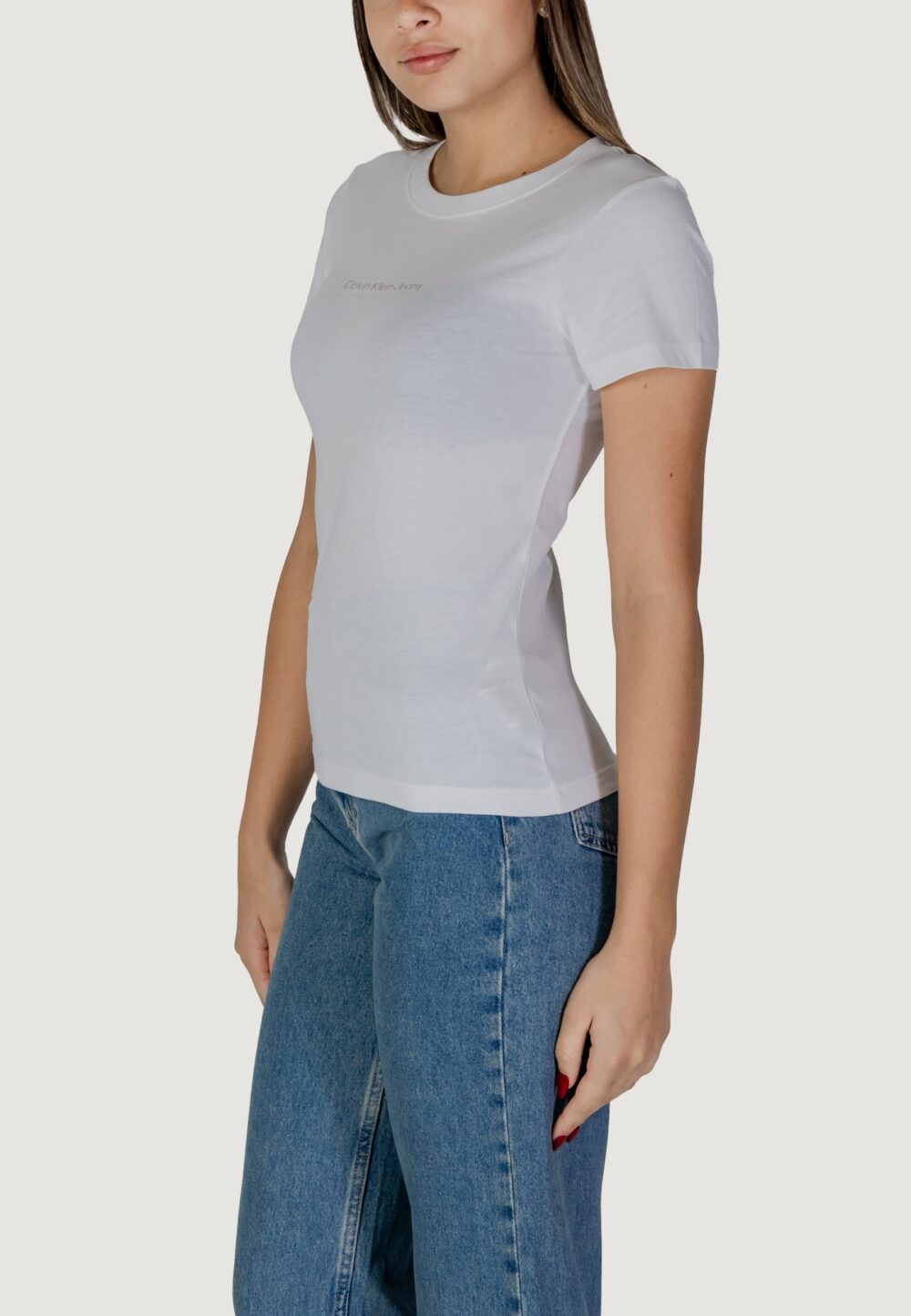 T-shirt Calvin Klein Jeans institutional graphic Bianco - Foto 2