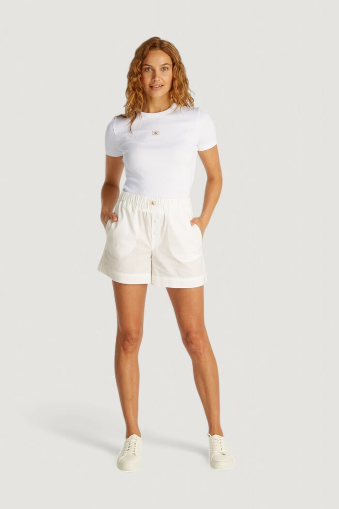 T-shirt Calvin Klein Jeans woven label rib Bianco