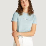T-shirt Calvin Klein Jeans monologo baby Blu Chiaro - Foto 1