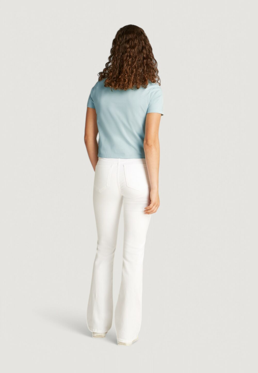 T-shirt Calvin Klein Jeans monologo baby Blu Chiaro - Foto 4