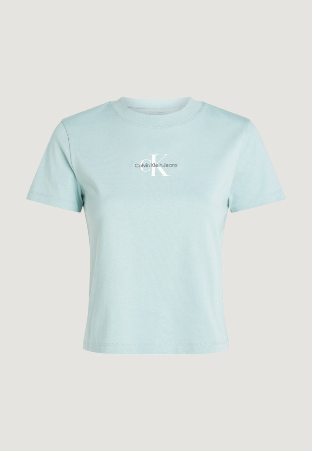 T-shirt Calvin Klein Jeans monologo baby Blu Chiaro - Foto 2