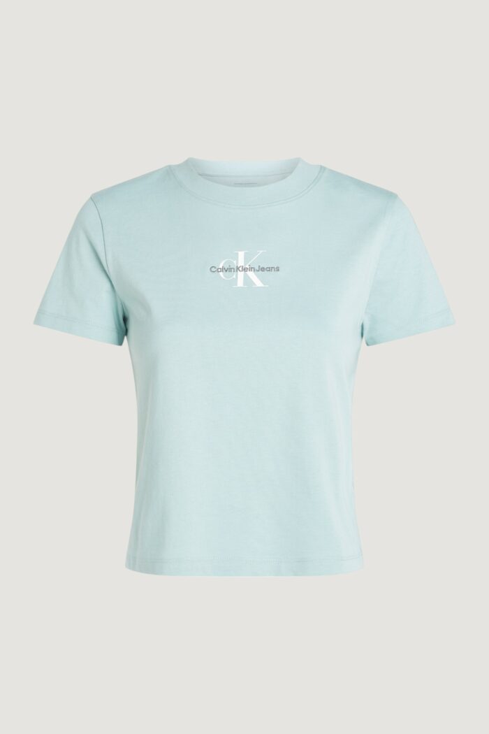 T-shirt Calvin Klein Jeans monologo baby Blu Chiaro