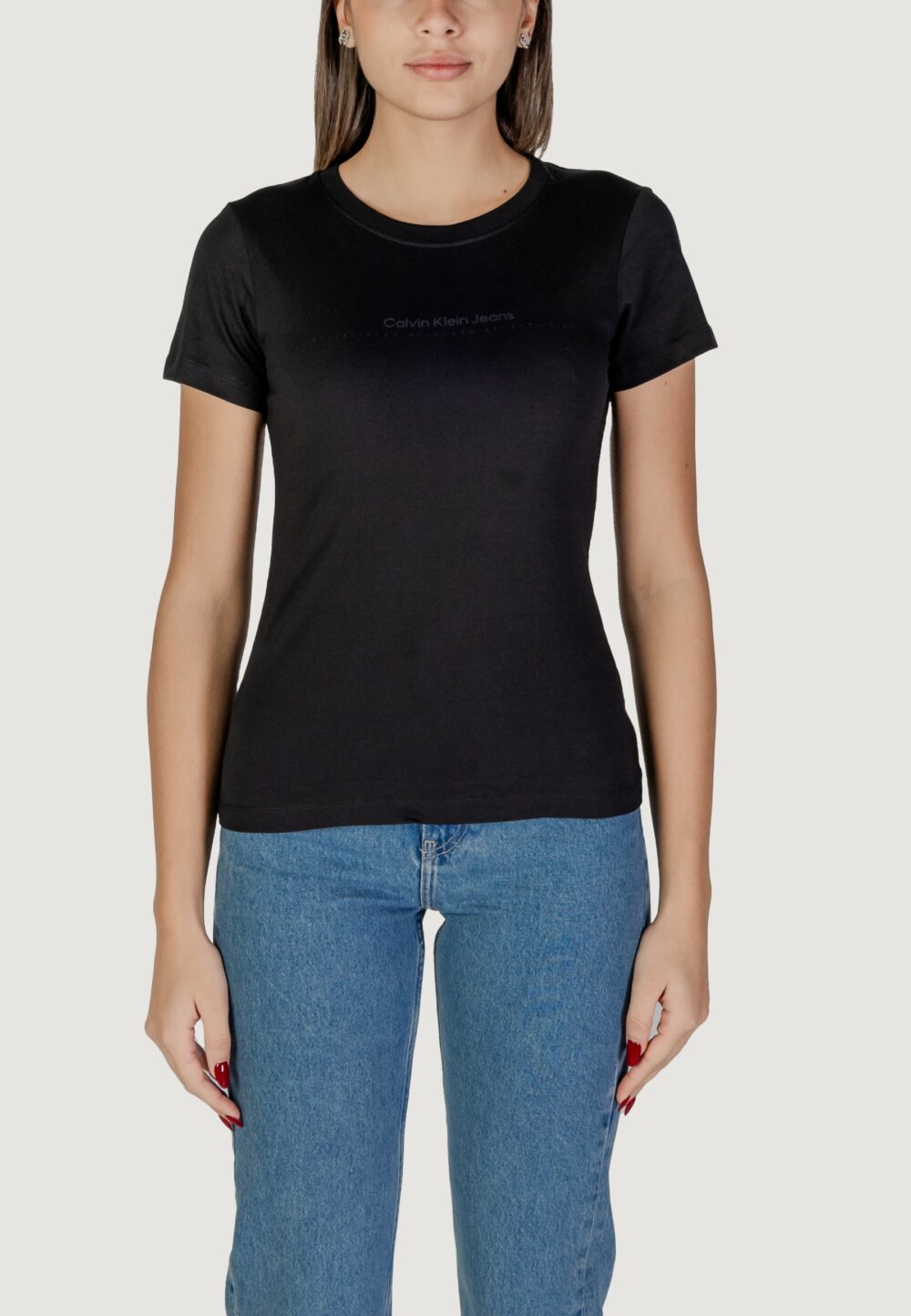 T-shirt Calvin Klein Jeans institutional graphic Nero - Foto 1