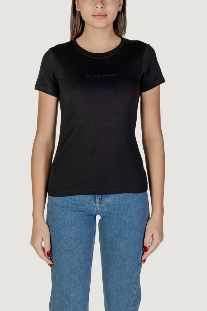 T-shirt Calvin Klein Jeans institutional graphic Nero