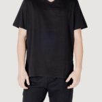 T-shirt Calvin Klein Jeans ss smooth cttn solid vneck tee Nero - Foto 1