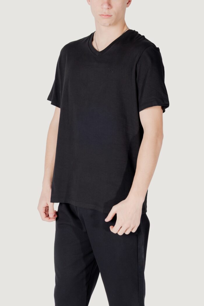 T-shirt Calvin Klein Jeans ss smooth cttn solid vneck tee Nero
