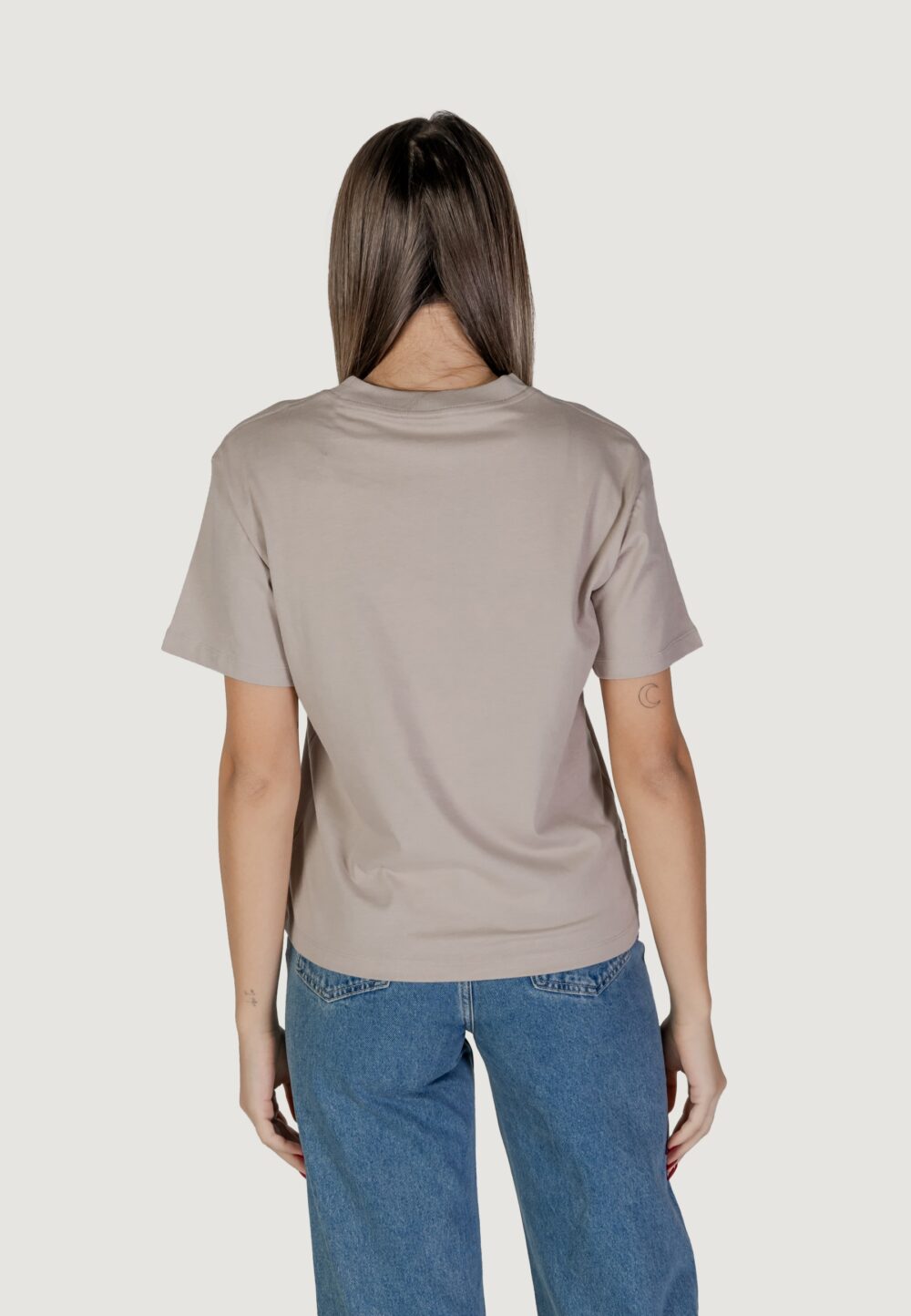 T-shirt Calvin Klein Jeans embroidered monologo Piumice Stone - Foto 4