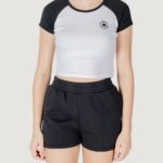 T-shirt Converse chuck patch colorblock ss top Bianco - Nero - Foto 1
