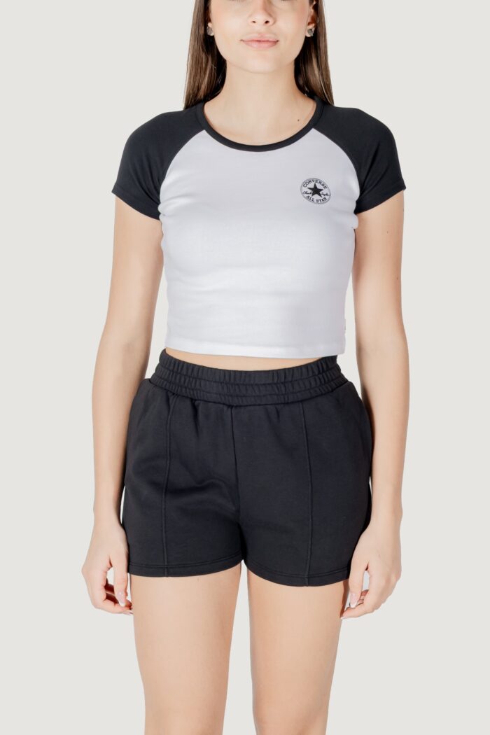 T-shirt Converse chuck patch colorblock ss top Bianco – Nero