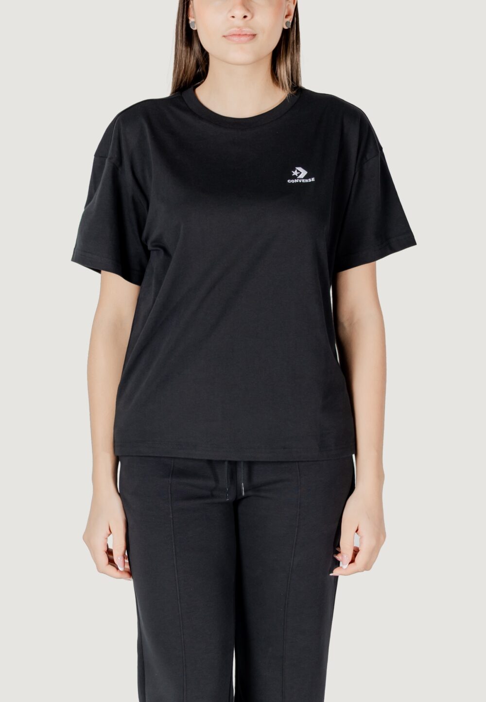 T-shirt Converse star chevron oversized tee Nero - Foto 1