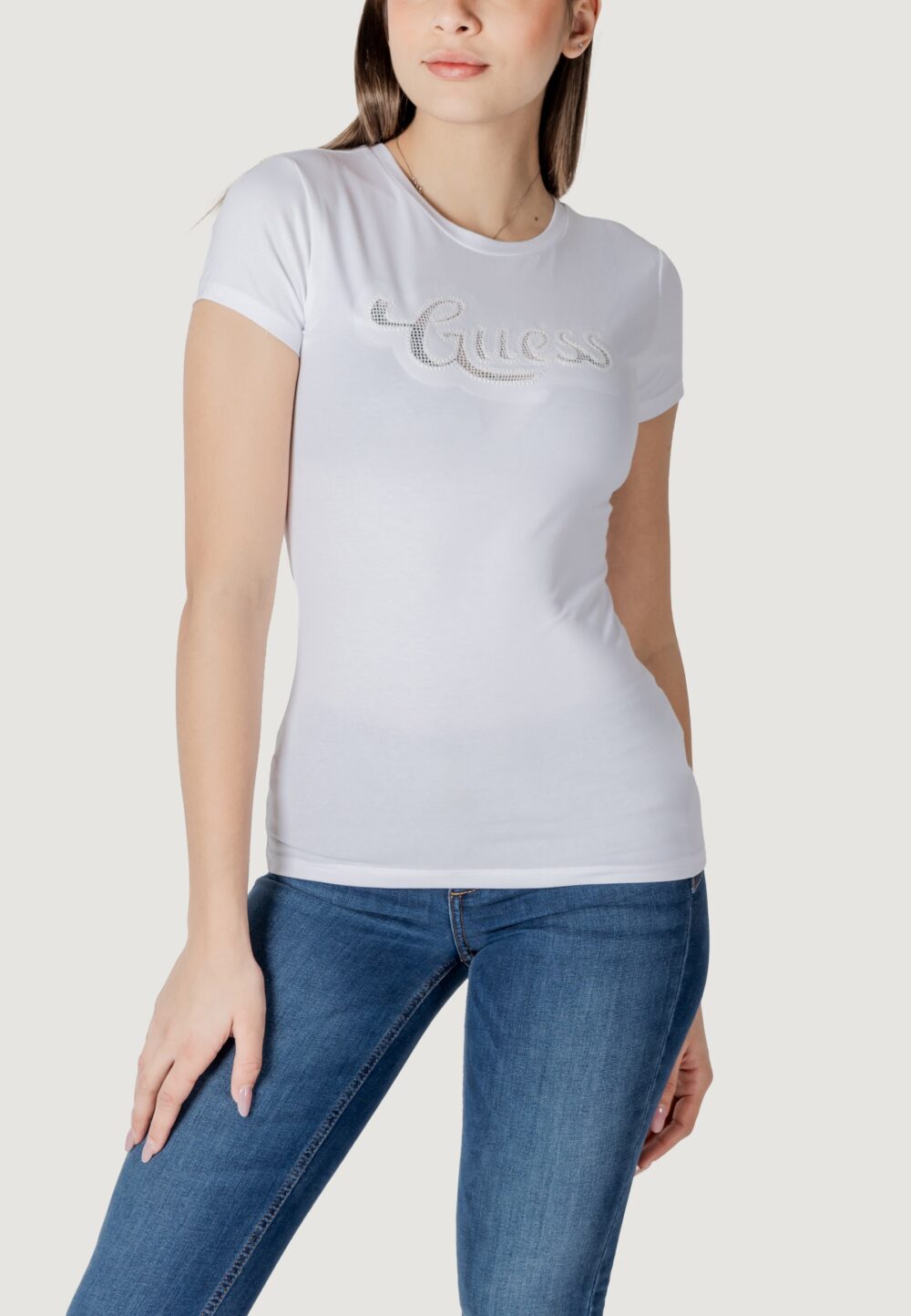 T-shirt Guess ss guess dot logo r3 Bianco - Foto 1