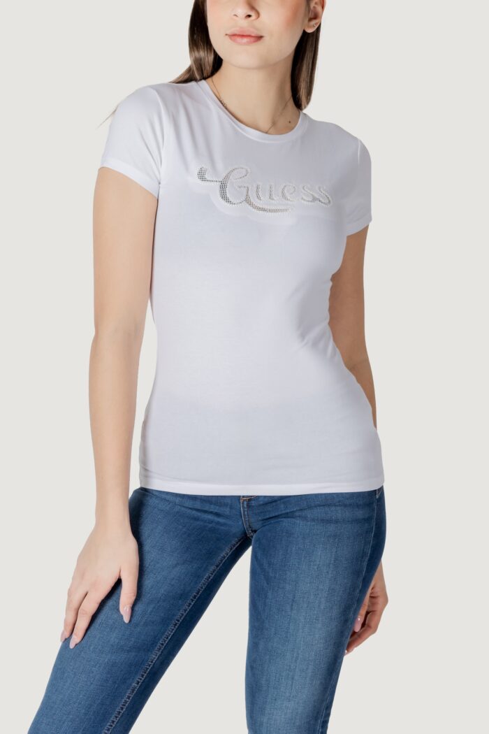 T-shirt Guess ss guess dot logo r3 Bianco