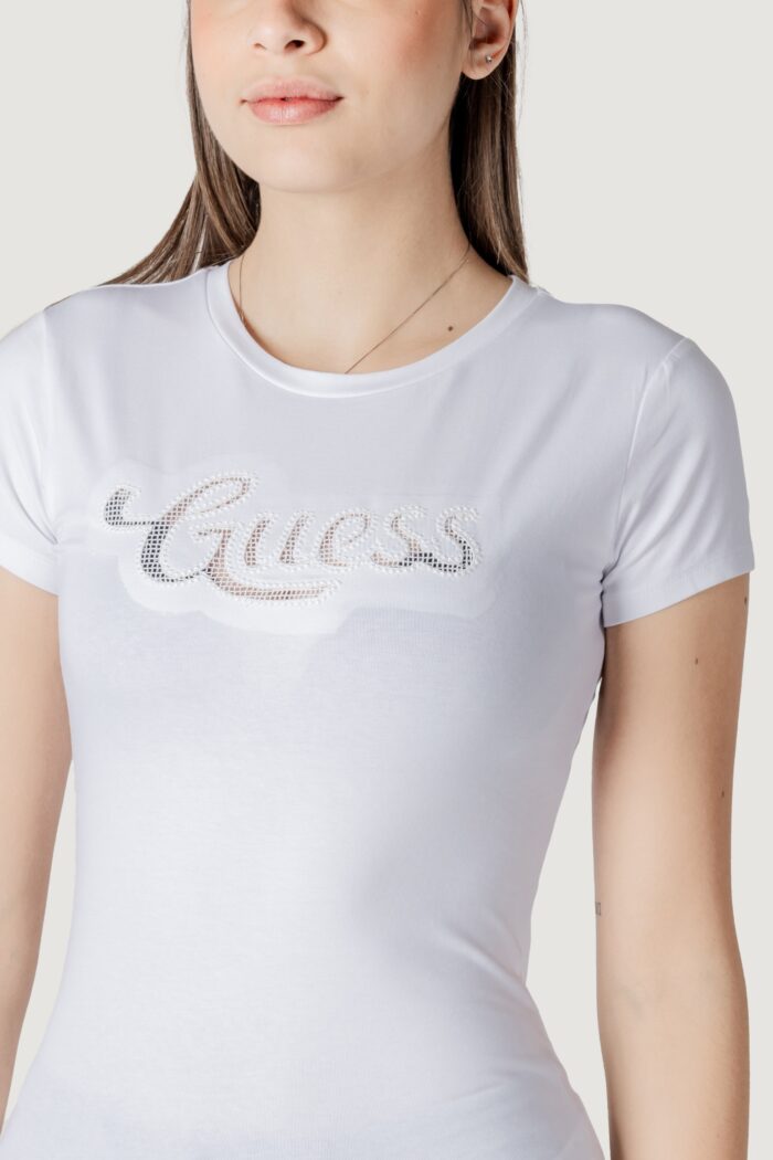 T-shirt Guess ss guess dot logo r3 Bianco