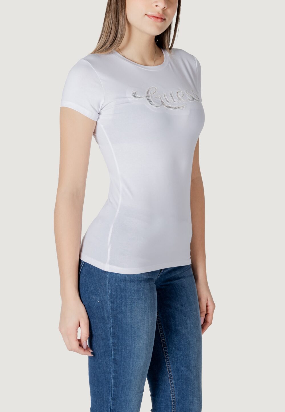 T-shirt Guess ss guess dot logo r3 Bianco - Foto 3
