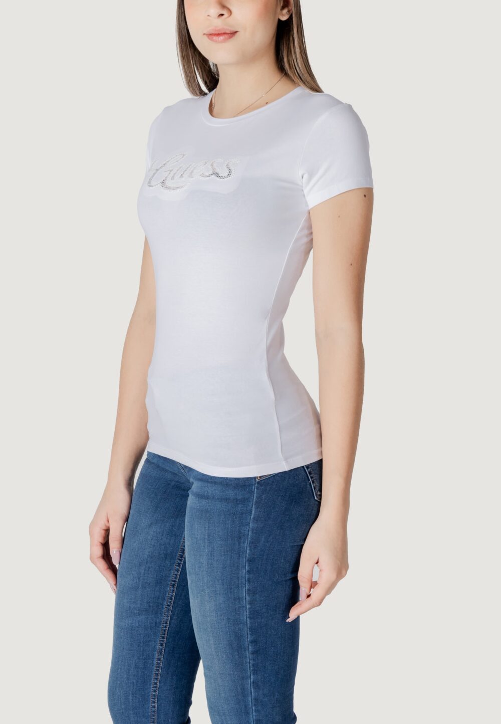 T-shirt Guess ss guess dot logo r3 Bianco - Foto 4