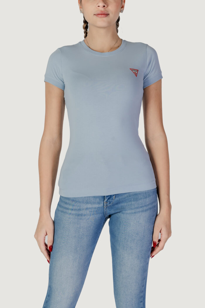 T-shirt Guess ss cn mini triangle Celeste