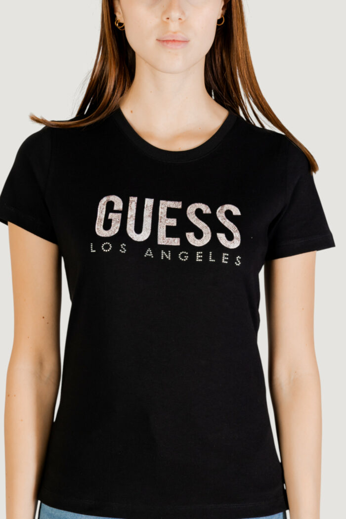 T-shirt Guess ss cn python logo tee Nero