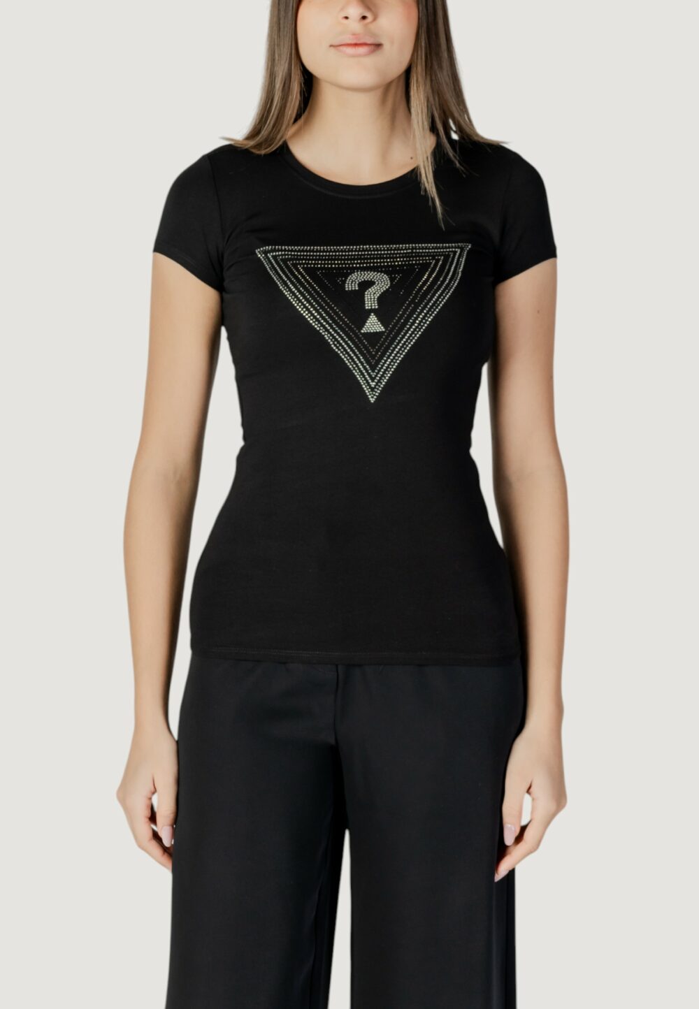 T-shirt Guess ss triangle ombre r3 Nero - Foto 1