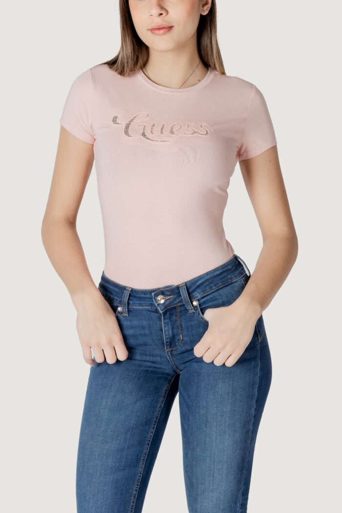 T-shirt Guess ss guess dot logo r3 Rosa