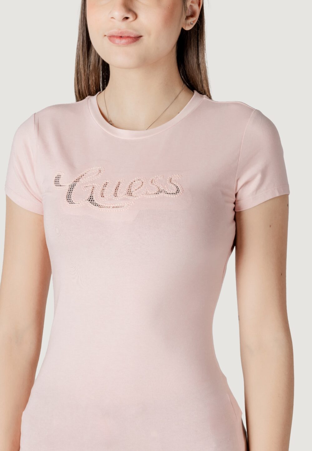 T-shirt Guess ss guess dot logo r3 Rosa - Foto 2