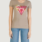 T-shirt Guess ss cn triangle beads Verde Oliva - Foto 1