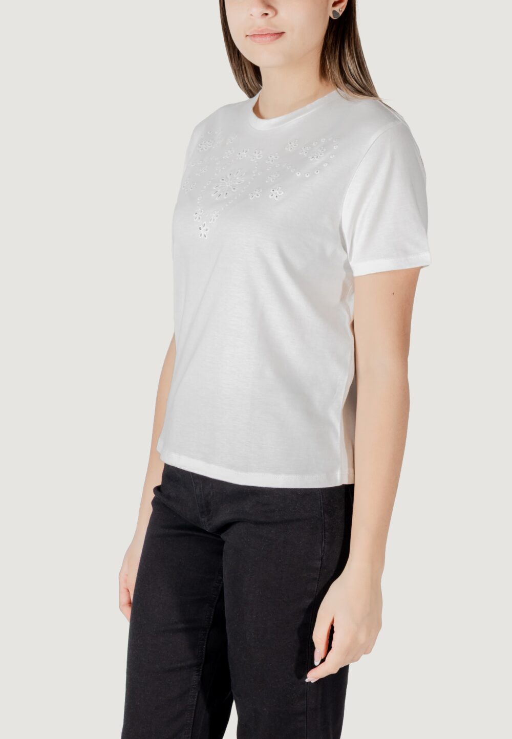 T-shirt Jacqueline de Yong jdycif s/s broderie anglaise top jrs Bianco - Foto 2
