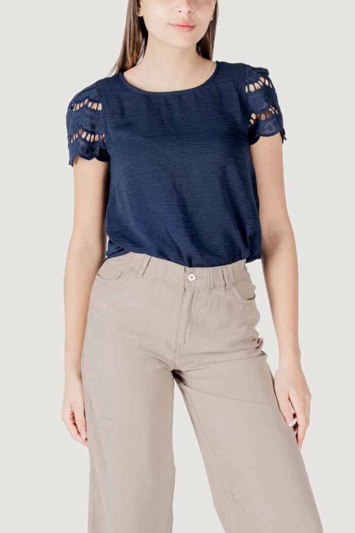 T-shirt Jacqueline de Yong jdyhannah s/s lace wvn Blu
