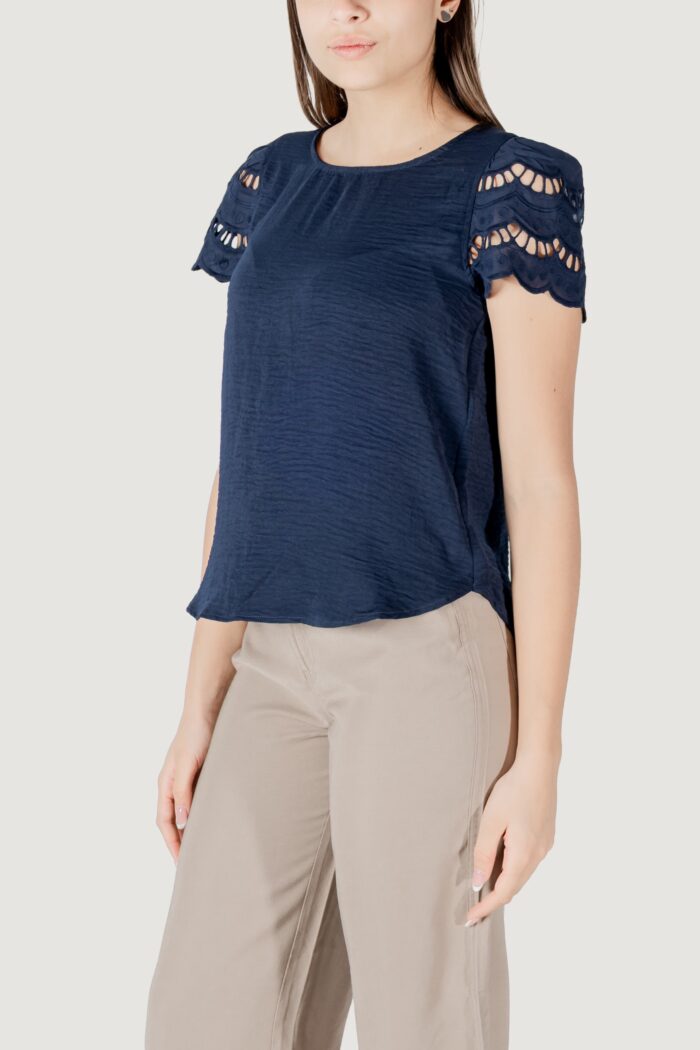 T-shirt Jacqueline de Yong jdyhannah s/s lace wvn Blu