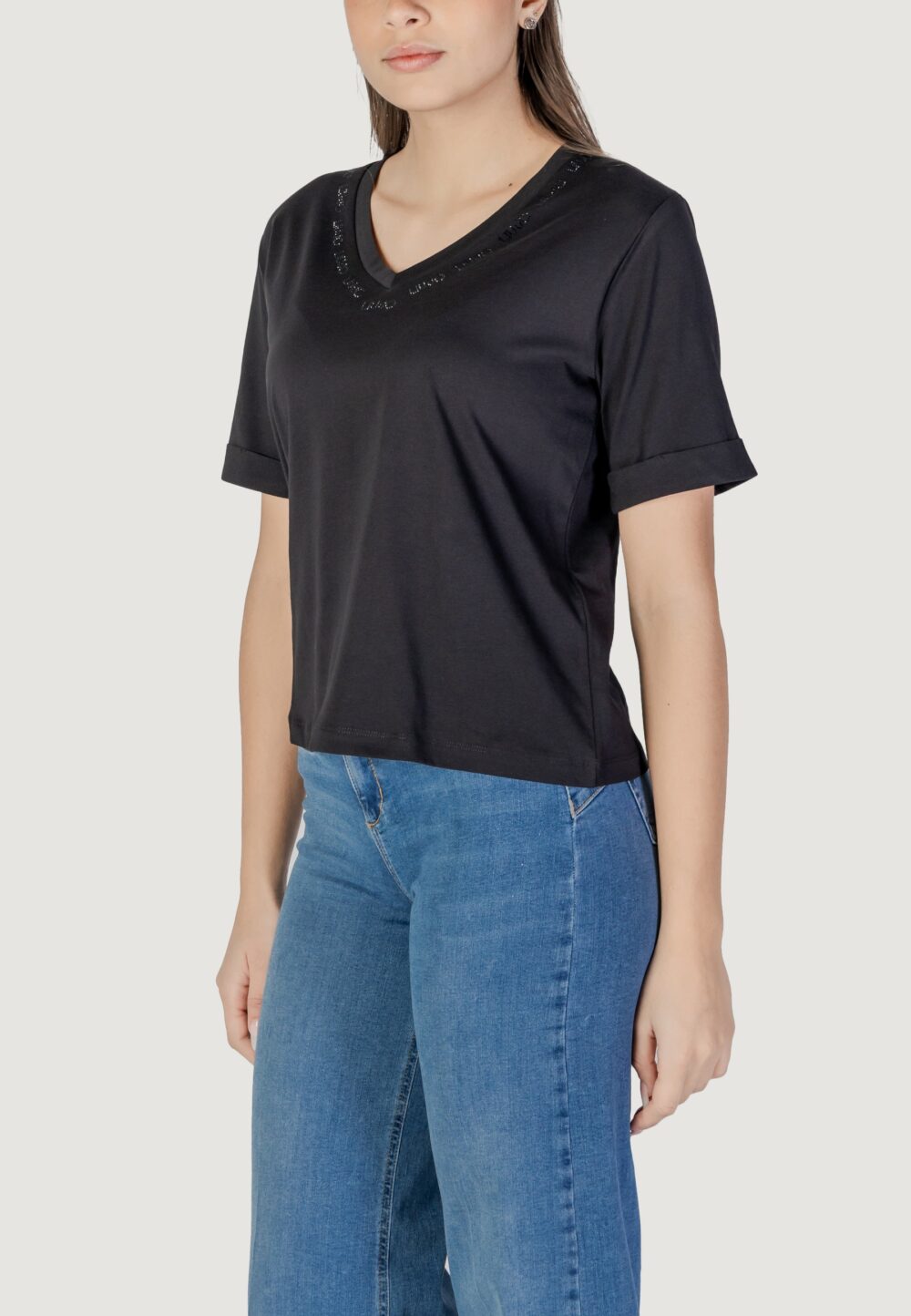 T-shirt Liu-Jo ecs moda m/c Nero - Foto 4