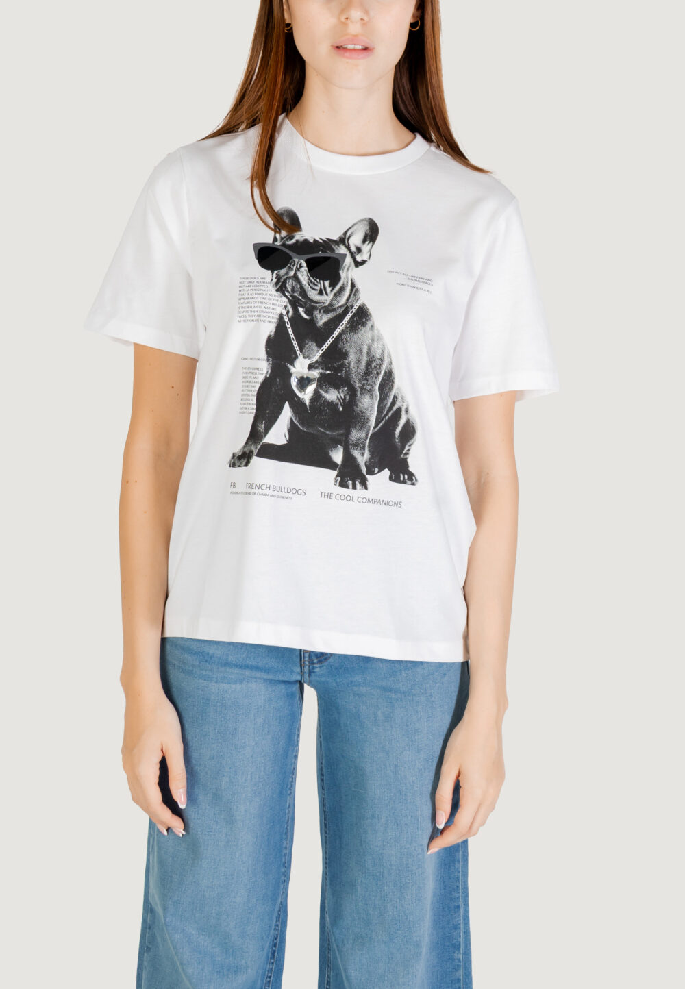 T-shirt Only onldonna life s/s cool top box jrs Bianco - Foto 5