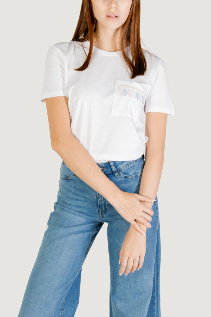 T-shirt Only onlelis s/s detail pocket tee cs jrs Bianco
