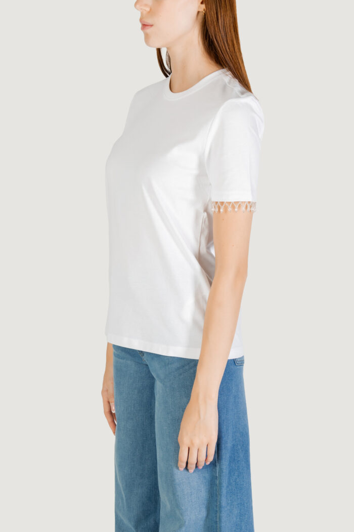 T-shirt Only onlfilia s/s detail tee cs jrs Bianco