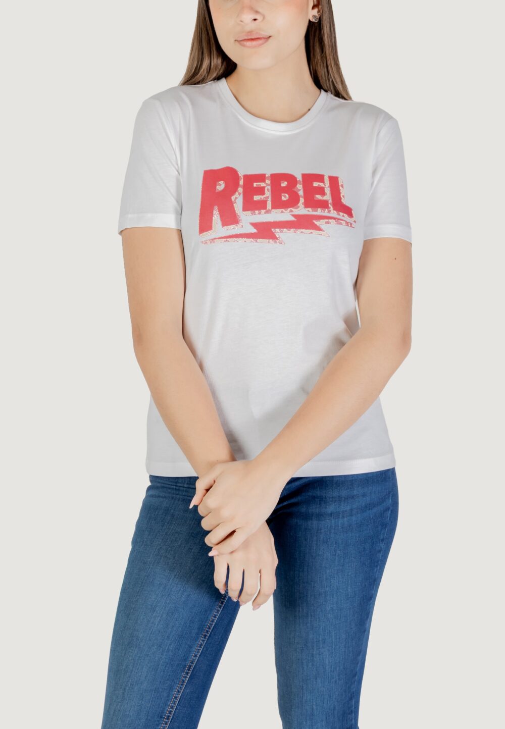T-shirt Only onlhenny life reg s/s top box jrs Rosa Cipria - Foto 1