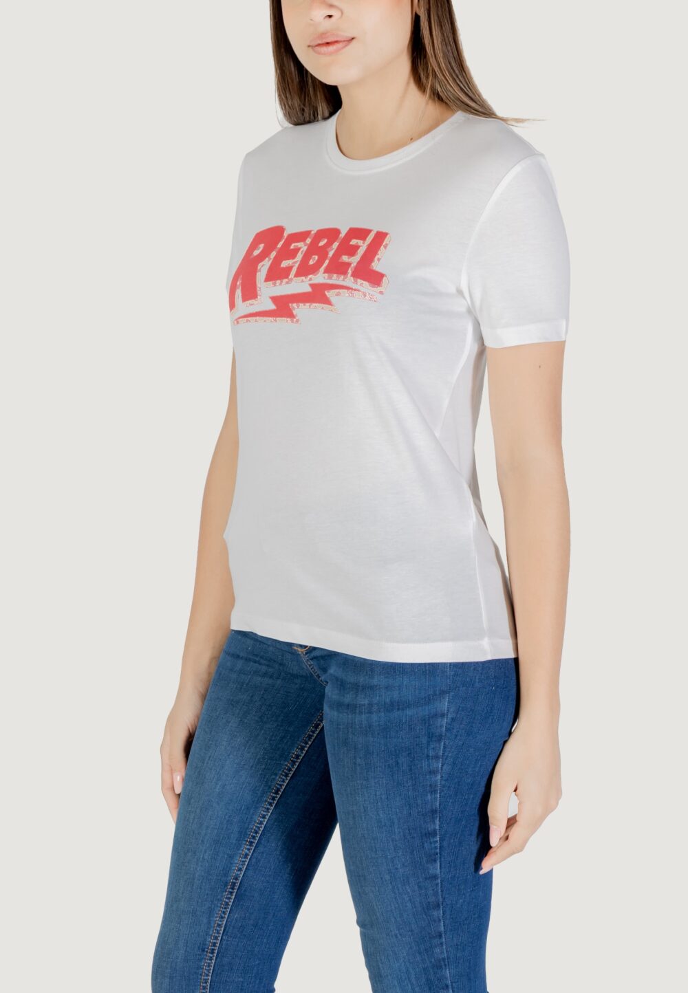 T-shirt Only onlhenny life reg s/s top box jrs Rosa Cipria - Foto 2