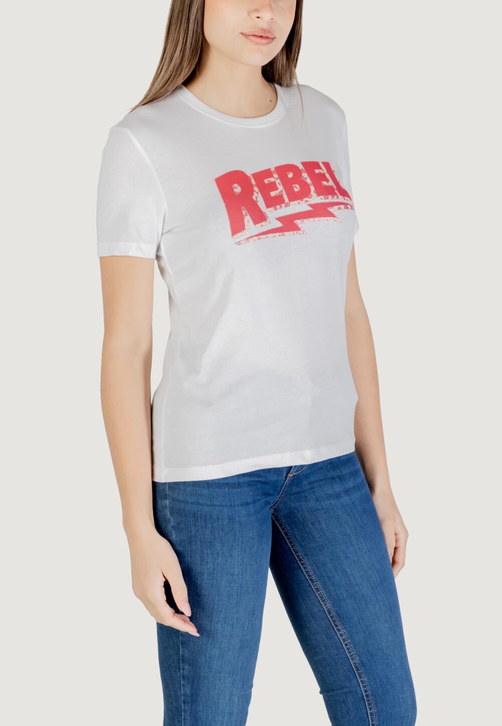 T-shirt Only onlhenny life reg s/s top box jrs Rosa Cipria - Foto 3